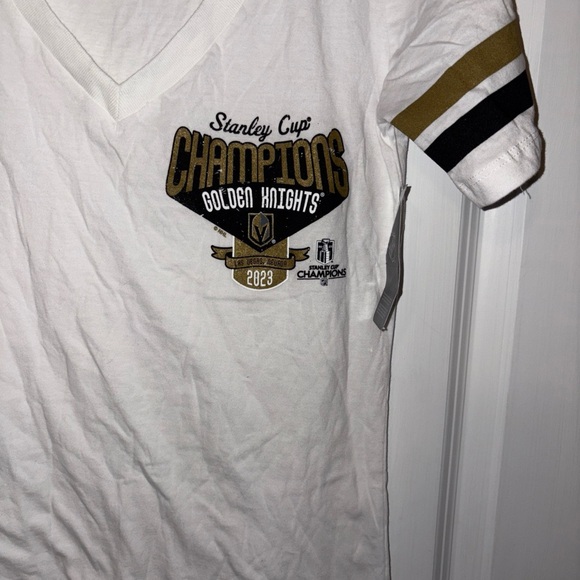 Golden Knights Women's White and Gold Short Sleeve Tee - Picture 1 of 10